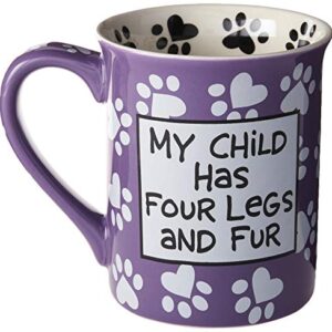 Enesco Our Name is Mud “Dog Mom, 16 oz. Stoneware Mug, 1 Count (Pack of 1), Multi Color