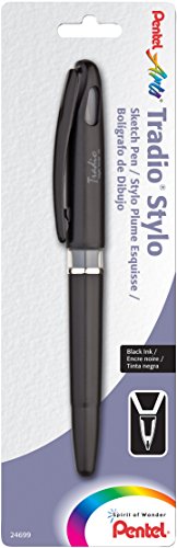 Pentel Arts Tradio Stylo Sketch Pen, Black Ink, Pack of 1 (TRJ50BPA)