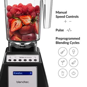 Blendtec Total Classic Original Blender - WildSide+ Jar (90 oz) - Professional-Grade Power - 6 Pre-programmed Cycles - 10-speeds - Black