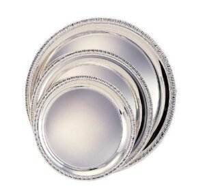 elegance silver 82314 round silver plated plain tray, 12"