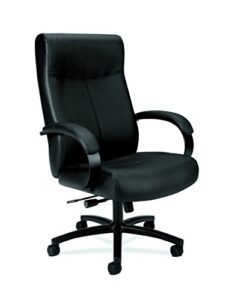 hon validate big and tall executive chair - leather computer chair for office desk, black (hvl685)