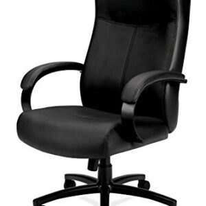 HON Validate Big and Tall Executive Chair - Leather Computer Chair for Office Desk, Black (HVL685)