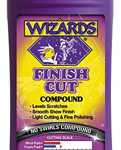 Wizards Finish Cut Compound - Levels Scratches and Brightens Dull Finishes With Smooth Show Finish - Non-Greasy and Water Based With Easy Clean-Up - Marine Compound and Finishing Material - 32 oz