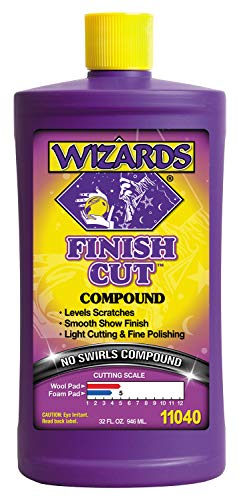 Wizards Finish Cut Compound - Levels Scratches and Brightens Dull Finishes With Smooth Show Finish - Non-Greasy and Water Based With Easy Clean-Up - Marine Compound and Finishing Material - 32 oz