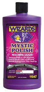 wizards mystic polish machine glaze - cutting compound and polish with smart abrasive technology - professional car scratch remover - water-based polishing compound for car detailing kit - 32 oz