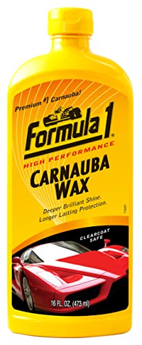 Formula 1 Carnauba Liquid Car Wax – Carnauba Wax for High-Gloss Shine – 12 Months Protection Car Polish – Car Wax Polish with Advanced Micro Polishers – Car Detailing Supplies (16 oz)