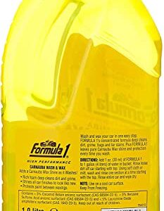 Formula 1 Carnauba Car Wash and Wax, Car Cleaning Wax for Car Detailing w/Carnauba Wax to Protect & Shine – Long Lasting Car Exterior Cleaner to Remove Dirt & Grime – Car Detailing Supplies (64 oz)