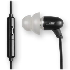 JLab J6MS JBuds Stereo to Mono In-Ear Single Earbud | Style Headset with Enterprise Class Microphone | 3.5mm Headphone Jack | Black