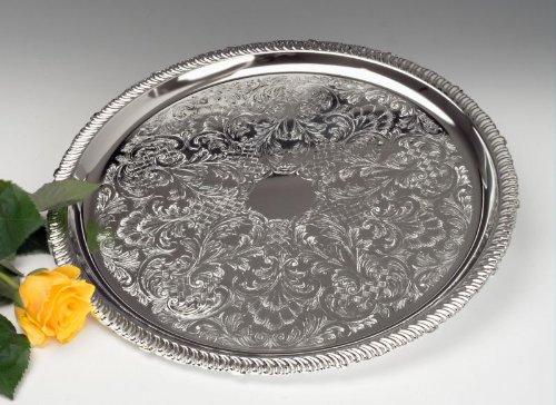 Amanda Tableware Silver Plated Serving Tray with Special Tarnish Resistant Finish That Never Needs Polishing Made in England