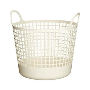like-it scb -1 laundry storage, round basket with handle, laundry basket, approx. width 16.1 inches (41 cm), depth 14.6 inches (37 cm), height 14.8 inches (37.5 cm), white, made in japan