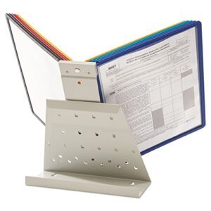 DURABLE Metal Base; Polypropylene Panel Desktop Reference System, 10 Double-Sided Panels, Letter-Size, Assorted Colors, VARIO Design (536000)