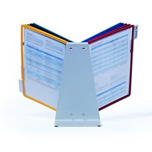 DURABLE Metal Base; Polypropylene Panel Desktop Reference System, 10 Double-Sided Panels, Letter-Size, Assorted Colors, VARIO Design (536000)