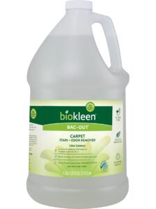 biokleen bac-out stain remover for clothes & carpet - 128 ounce - enzyme, destroys stains & odors safely, for pet stains, laundry, diapers, wine, carpets - eco-friendly, plant-based