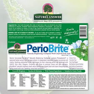 Nature's Answer Periobrite Toothpaste, 4 Ounce | Whitens Teeth | Freshens Breath | Removes Plaque | Minimizes Dry Mouth