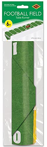 Beistle Printed Game Day Table Runner, 11"x6', Green, White