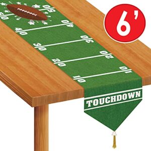 Beistle Printed Game Day Table Runner, 11"x6', Green, White