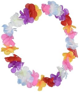 silk 'n petals parti-color lei (multi-color) party accessory (1 count)
