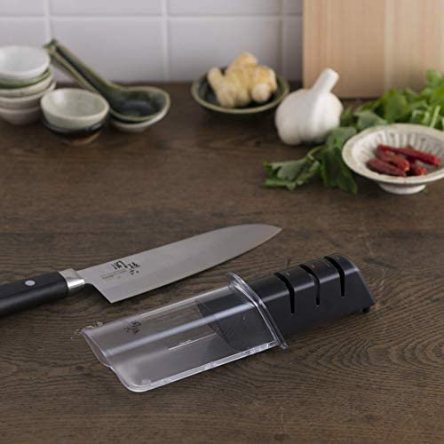 kai Seki Magoroku Diamond and Ceramic Sharpener (AP-0308), Black/White, 141 * 51 * 55 mm (Length X WidthX Height)