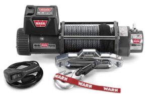 warn 87310 electric 12v 9.5xp-s series winch with synthetic rope: 3/8" diameter x 100' length, 4.75 ton (9,500 lb) pulling capacity