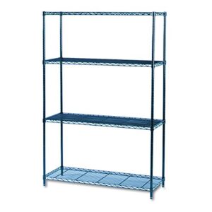 safco products industrial wire shelving starter unit 48" w x 18" d x 72" h (add-on unit and extra shelf pack sold separately), black