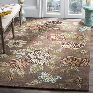 safavieh blossom collection 8' x 10' brown/multi blm920a handmade floral premium wool area rug