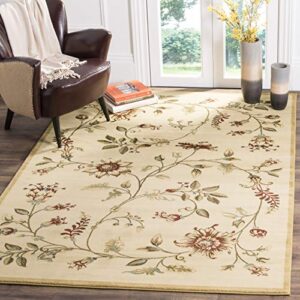 safavieh lyndhurst collection area rug - 8'9" x 12', ivory & multi, traditional floral design, non-shedding & easy care, ideal for high traffic areas in living room, bedroom (lnh552-1291)