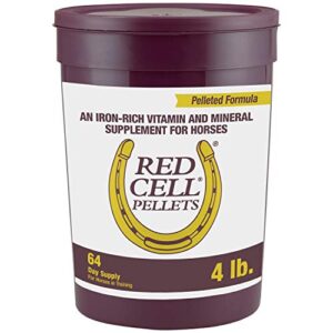 horse health red cell pellets, vitamin-iron-mineral supplement for horses, helps fill important nutritional gaps in horse's diet, 4 lbs., 64-day supply