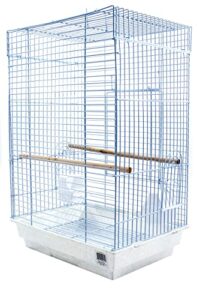 penn-plax cockatiel & small parrot starter kit with birdcage, cover, and accessories – great for cockatiels, conures, and small parrots – square dome – white