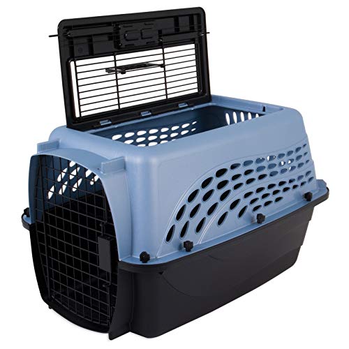 Petmate Two-Door Small Dog Kennel & Cat Kennel (Top Loading or Front Loading Pet Carrier, Great for Small Animals, Made with Recycled Materials, 24 inches in Length) For Pets up to 15 Pounds