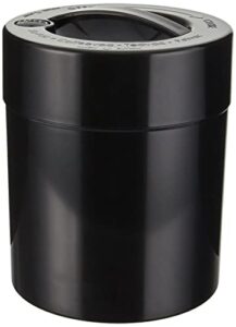 kilovac - 8 oz to 2.5 lbs airtight multi-use vacuum seal portable storage container for dry goods, food, and herbs - solid black body/cap