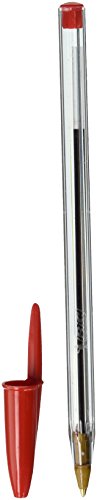 BIC-MS11 Cristal Stic Ballpoint Pen, 1 mm Medium Tip, Red, Pack of 12