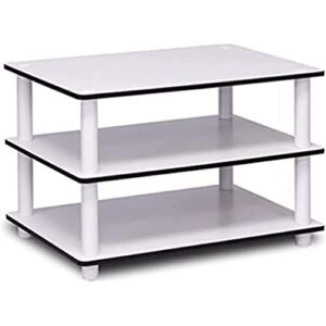 furinno 11173 just 3-tier no tools coffee table, white w/white tube