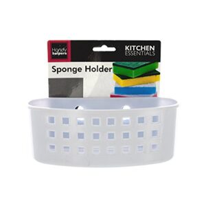 handy helpers sponge holder with suction cups kitchen essentials, 6.5" x 2" x 2.5"