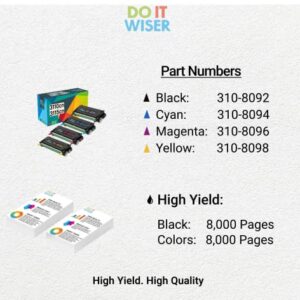 Do it Wiser Remanufactured Toner Cartridge Replacement for Dell 3110cn 3115cn 3110 3115 | 310-8094 - High Yield 8,000 Pages (Cyan)