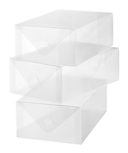whitmor clear vue, men's shoe box (3-set)