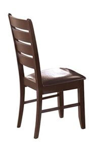 dalila slat back side chairs cappuccino and black (set of 2) 102722
