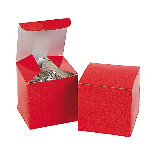 Fun Express - 2" Red Gift Boxes (24pc) for Wedding - Party Supplies - Containers & Boxes - Paper Boxes - Wedding - 24 Pieces