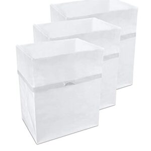 Clean Cubes 13 Gallon Trash Cans & Recycle Bins for Sanitary Garbage Disposal. Disposable Containers for Parties, Events, Recycling, and More. 3 Pack (White)