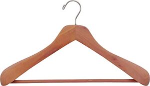 deluxe cedar suit hangers, 2 inch thick hangers with solid wood pant bar, box of 12 by the great american hanger company