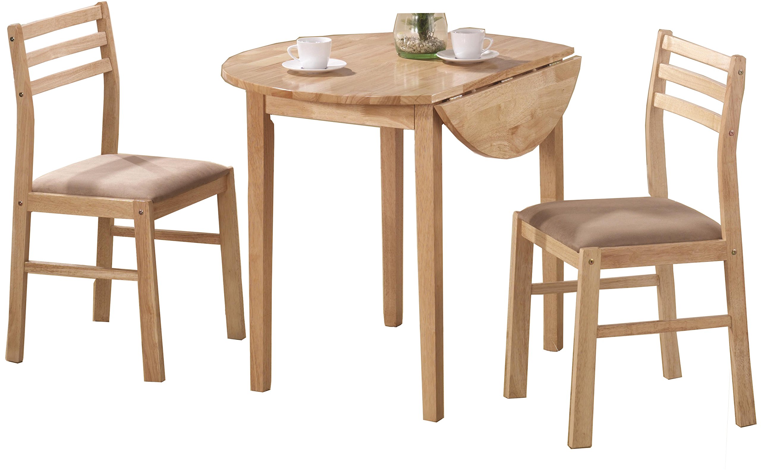 Coaster 3-Piece Dining Set with Drop Leaf Beige and Natural