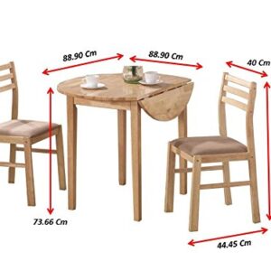 Coaster 3-Piece Dining Set with Drop Leaf Beige and Natural