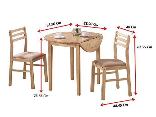 Coaster 3-Piece Dining Set with Drop Leaf Beige and Natural