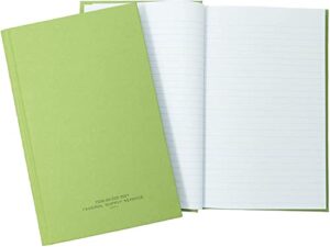green military log book, record book, memorandum book, 5-1/2 x 8 green logbook nsn 7530-00-222-3521