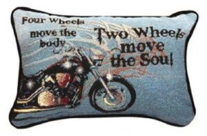 manual 12.5 x 8.5-inch decorative throw pillow, four wheels move the body