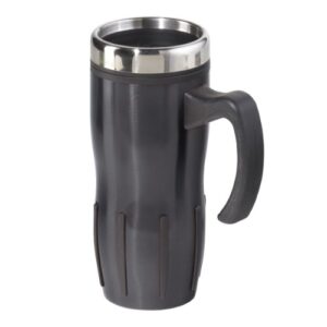 oggi 5064.3 lustre stainless steel multi-grip travel mug, 16-ounce, black