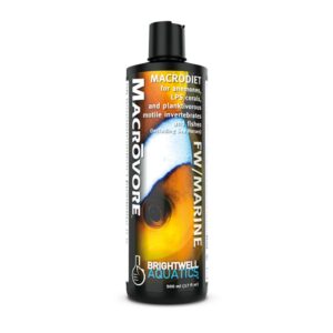 brightwell aquatics macrovore - food for anemones, lps corals & planktivorous motile invertebrates & fishes, 250 ml