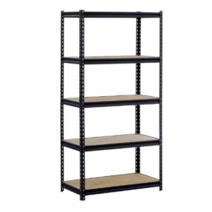 Edsal UR245L-BLK Maxi-Rack 5-Shelf Unit, 48" Width x 72" Height x 24" Depth