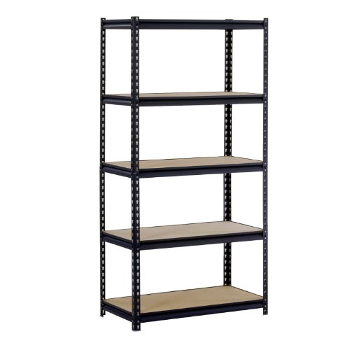 Edsal UR245L-BLK Maxi-Rack 5-Shelf Unit, 48" Width x 72" Height x 24" Depth