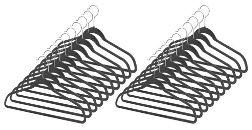 Whitmor Black Spacemaker Plastic Suit Hangers Set of 20