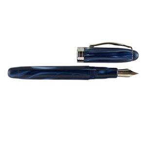 luxury brands noodler's ahab flex nib fountain pen lapis medieval, blue and black, fine nib (15027)